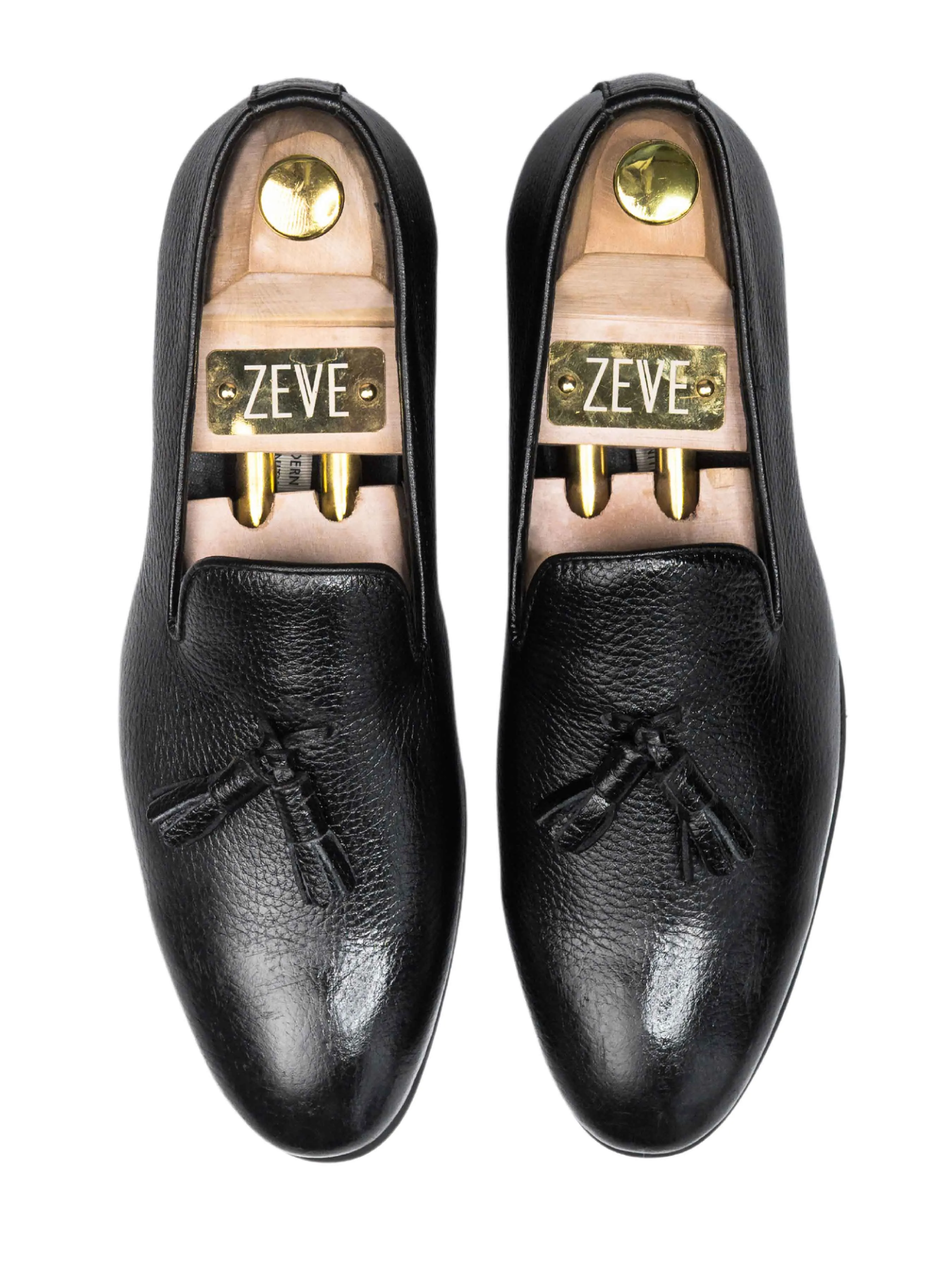 Loafer Slipper - Black Pebble Grain Leather Durable