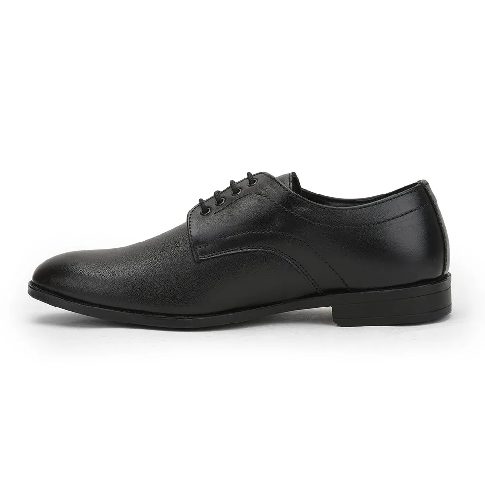 Structured Form Classic Leather Design Fortune (Black) Formal Lace Up Derby Shoes For Men HOL-109 By Liberty