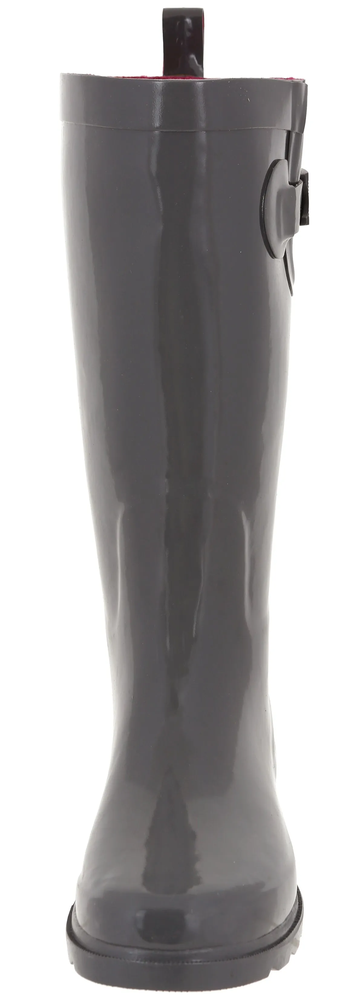 Ladies Solid Grey Tall Rubber Rain Boot Sporty Look fast walking