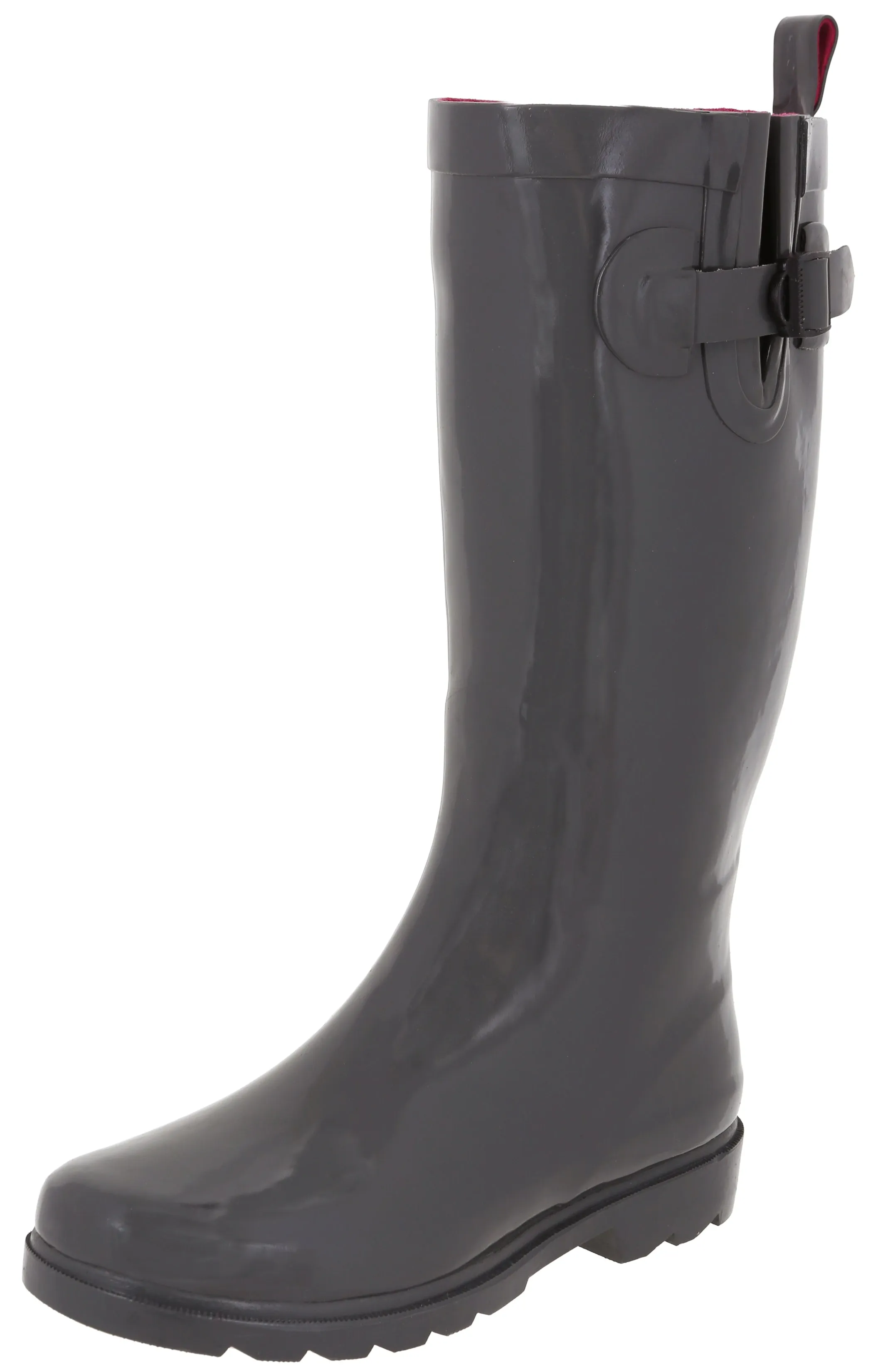 Comfort Cushion Functional Footwear Boots Ladies Solid Grey Tall Rubber Rain Boot