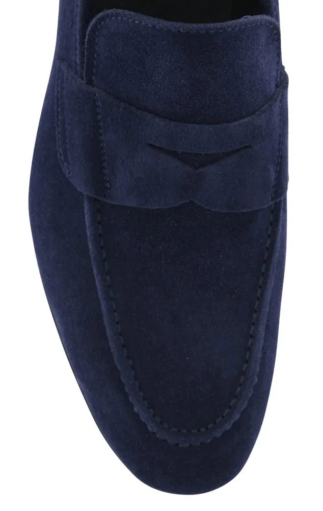 Event Day Sleek Design Fiori Di Lusso Navy Blue Penny Loafers