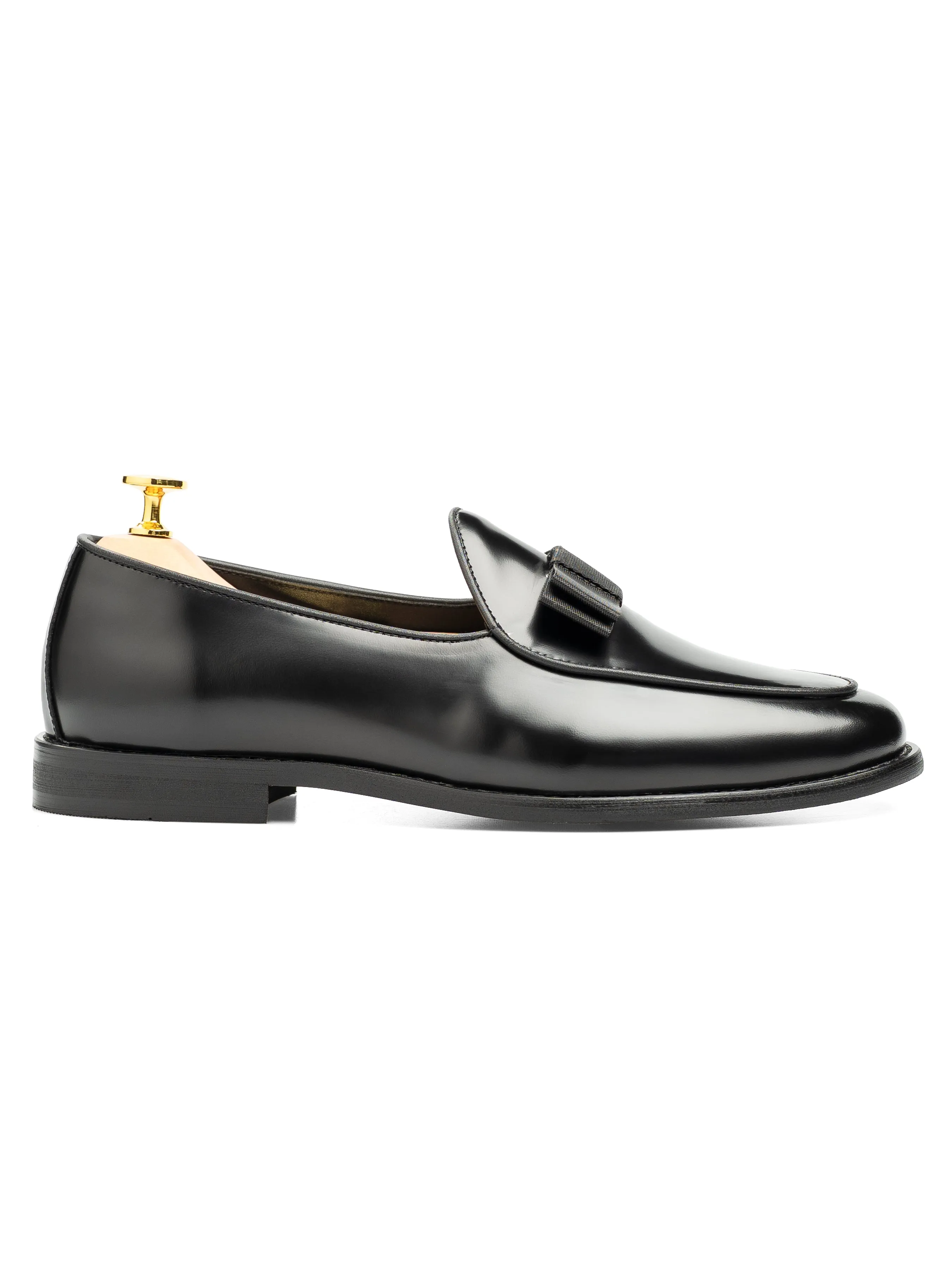 Office Worker Velardo Belgian Ribbon - Black Polish Leather