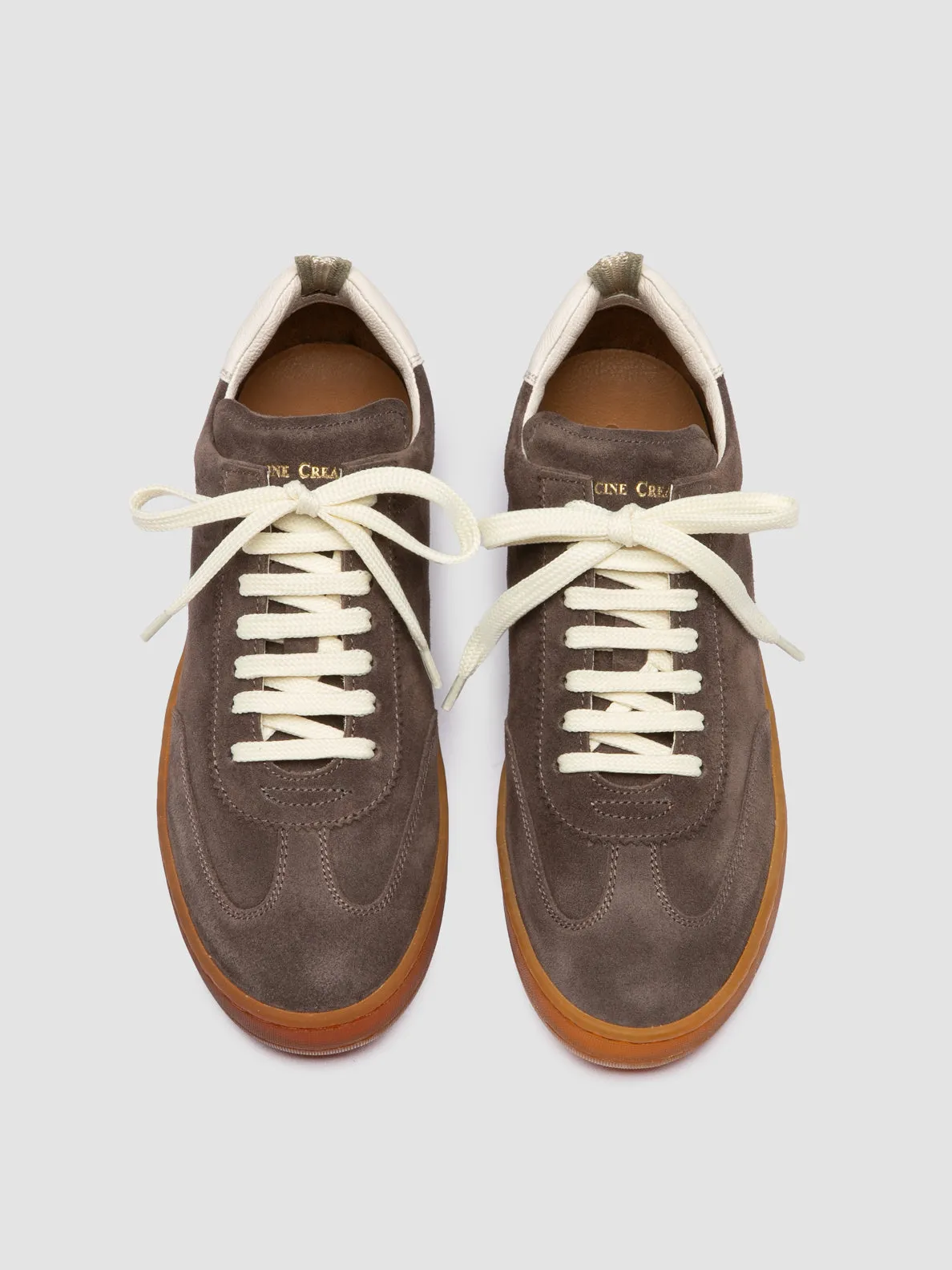 CHANCE 101 - Taupe Leather and Suede Sneakers Wet Grip Pure Black