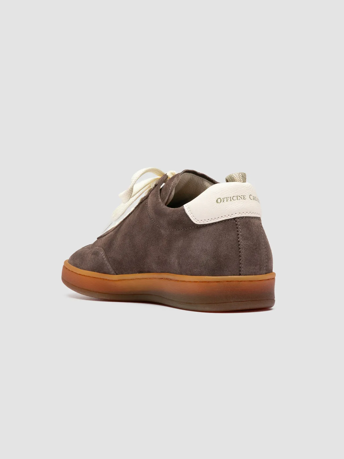 CHANCE 101 - Taupe Leather and Suede Sneakers Sea Breeze