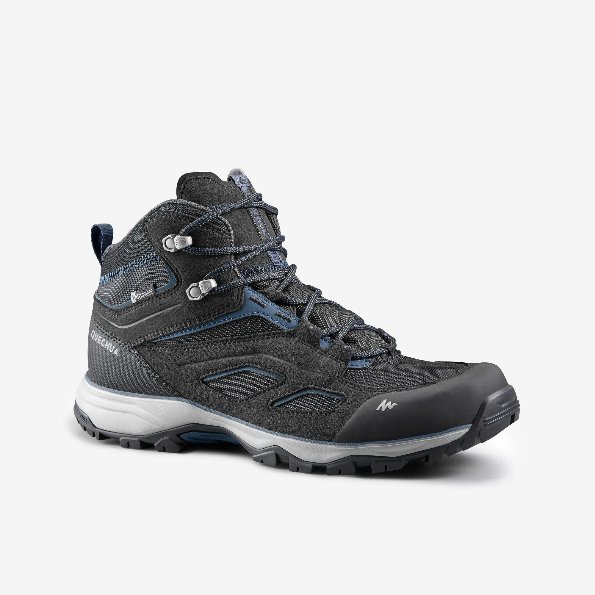 Quechua Men's MH100 Waterproof Mid Hiking Boots Pathway Travel Stability frame