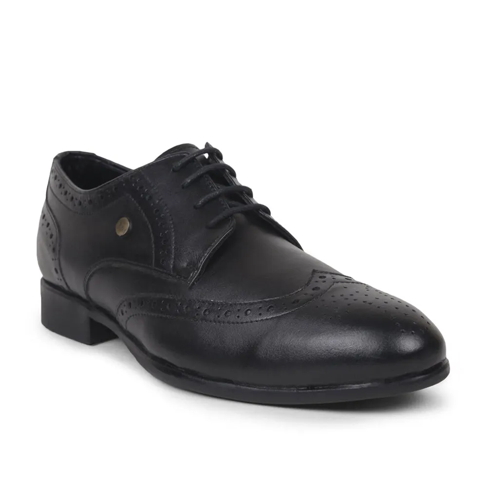Fortune Black Lacing Formal Oxford Shoes For Men BELGIUM01E By Liberty Leather Comfort Fit Walk Style Shoes