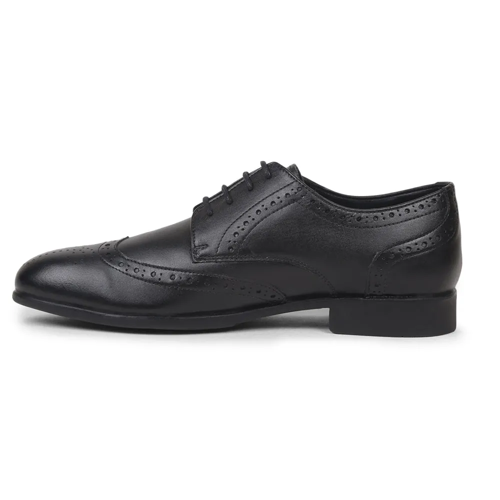 Fortune Black Lacing Formal Oxford Shoes For Men BELGIUM01E By Liberty Leather Step Style Simple Fit
