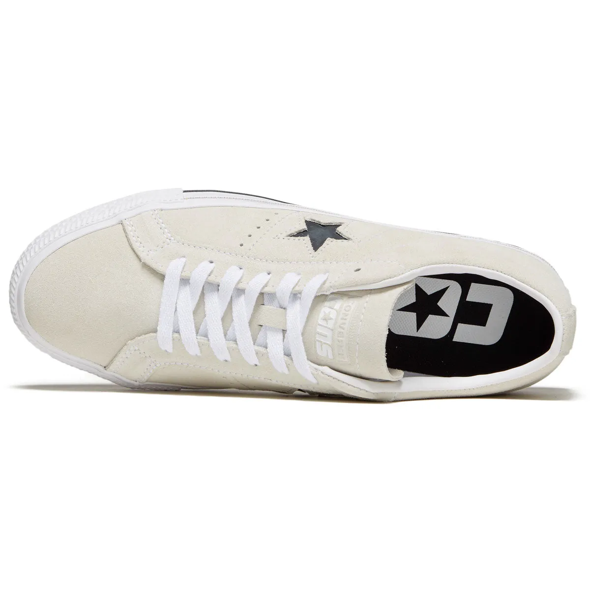 Converse One Star Pro Ox Shoes - Egret/White/Black Breathable Fit
