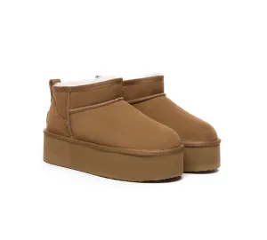 AUSTRALIAN SHEPHERD? UGG Boots Sheepskin Wool Ankle Ultra Platform Saylor Snow-Ready Footwear