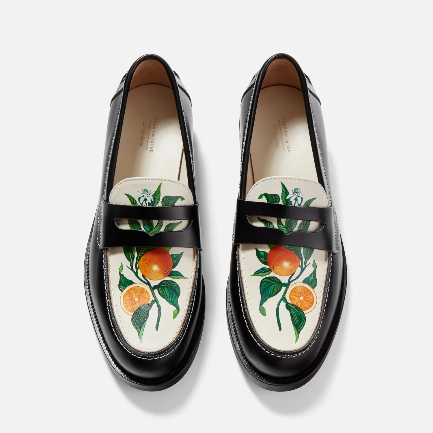 Royal Mood Wilde Hand-Painted Orange Penny Loafer - Men's