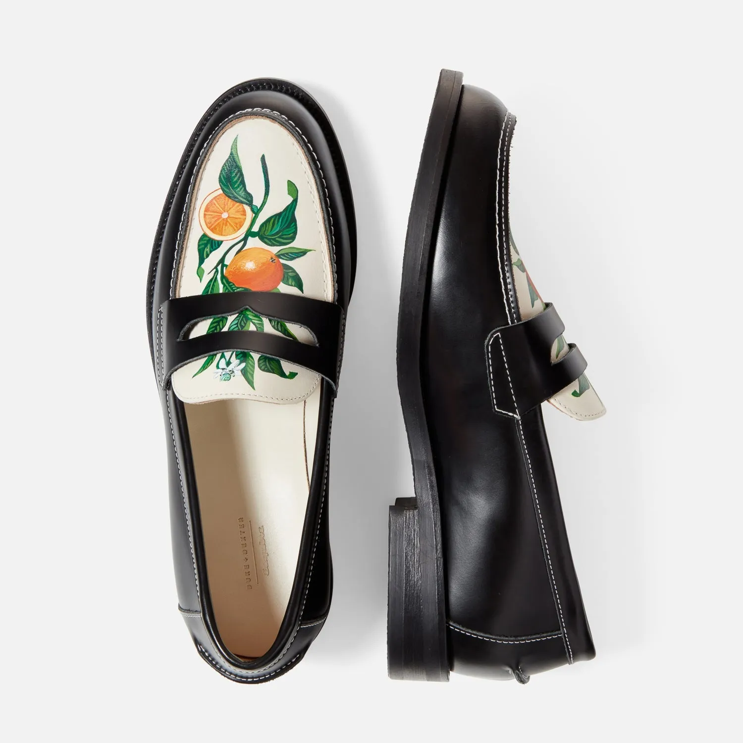 Urban Sleek Wilde Hand-Painted Orange Penny Loafer - Men's