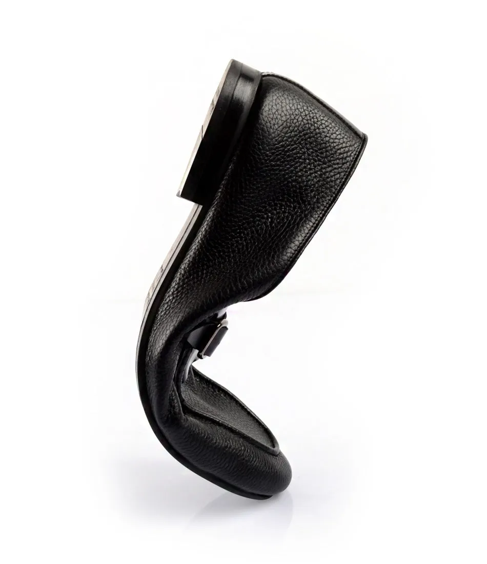 Evening Out Soft Lining Black Milled Single Monk Loafers - Ultra-Flex