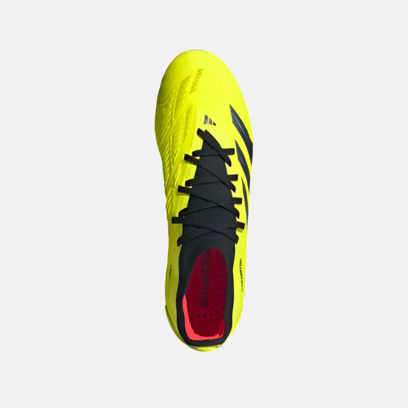 Adidas Predator 24 Pro Firm Ground Football Shoes -Team Solar Yellow 2/Core Black/Solar Red Non Slip