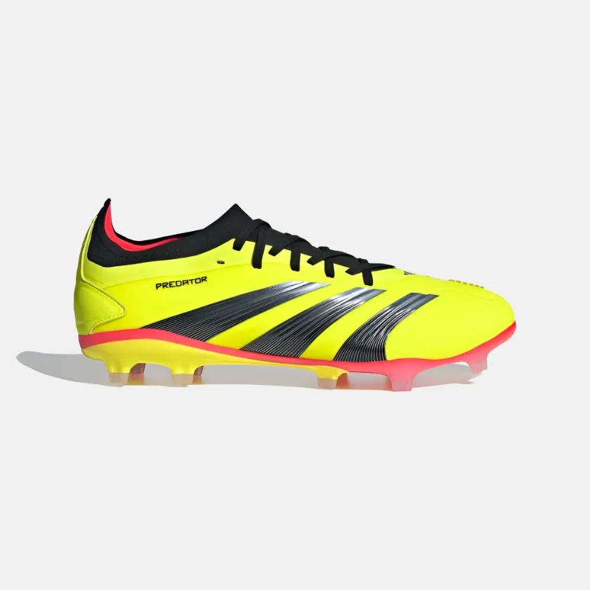 Adidas Predator 24 Pro Firm Ground Football Shoes -Team Solar Yellow 2/Core Black/Solar Red Breathable Form Roll Stability