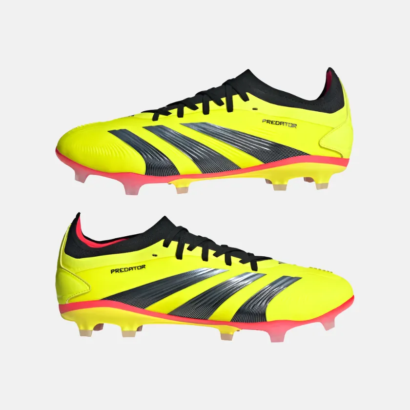 Adidas Predator 24 Pro Firm Ground Football Shoes -Team Solar Yellow 2/Core Black/Solar Red Upper Mesh