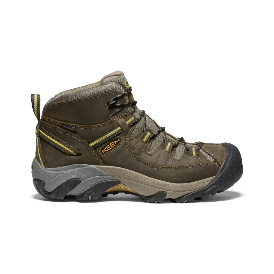 Trail Zone quick dry Men's Targhee II Mid Waterproof Hiking Boots  |  Black Olive/Yellow