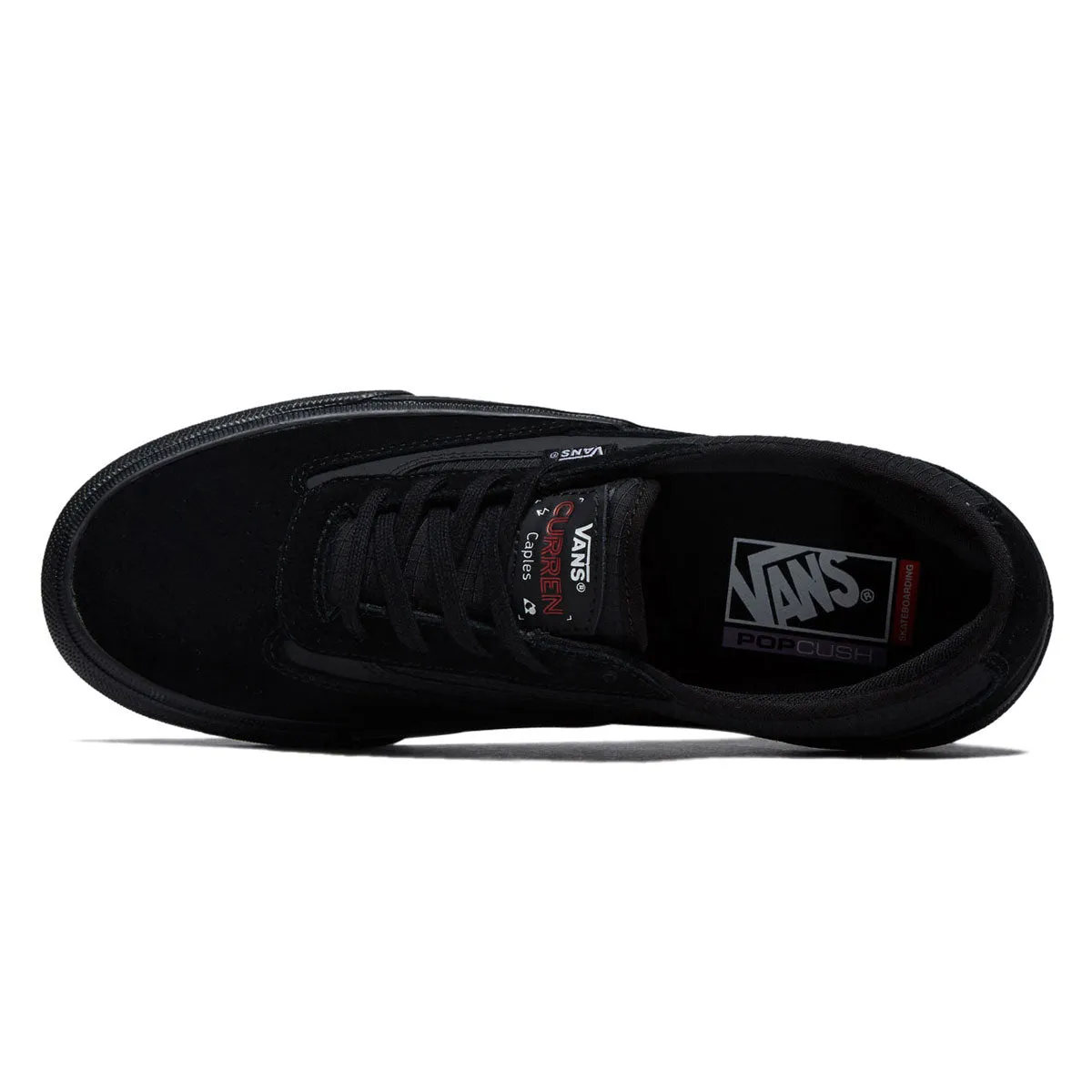 Breathable Material Vans Skate Curren Caples Shoes - Black/Black