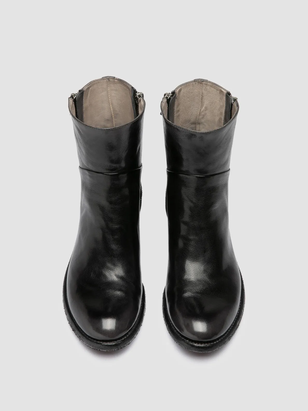 LISON 066 - Grey Leather Zipped Boots AI Path
