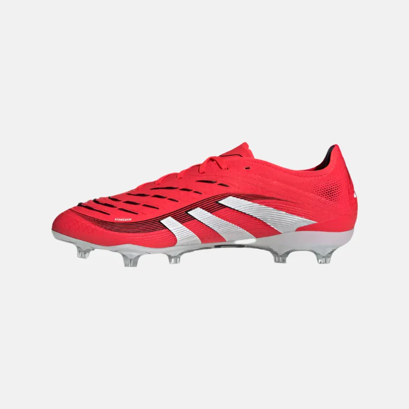 Sturdy Base Stable Tread Adidas Predator Pro Firm Ground Unisex Football Shoes -Lucid Red/Cloud White/Core Black