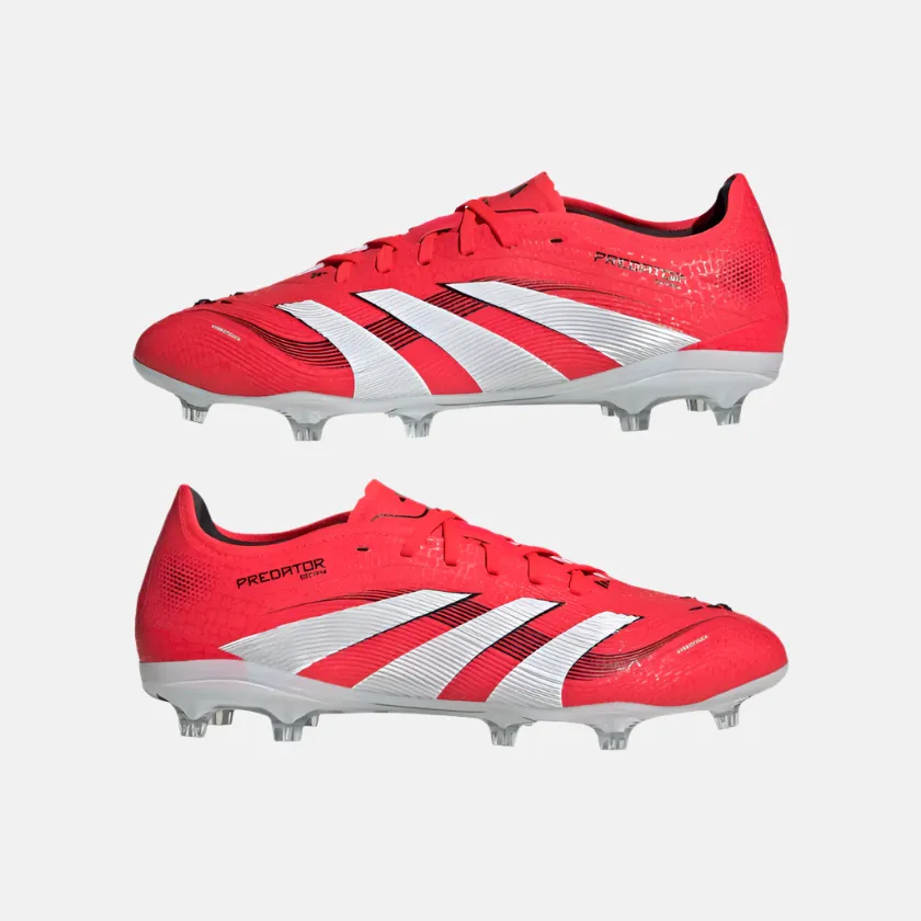Adidas Predator Pro Firm Ground Unisex Football Shoes -Lucid Red/Cloud White/Core Black Endurance Match