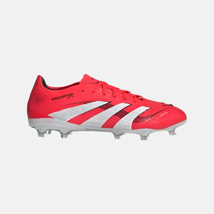 Regular Fit Ventilated Mesh Adidas Predator Pro Firm Ground Unisex Football Shoes -Lucid Red/Cloud White/Core Black