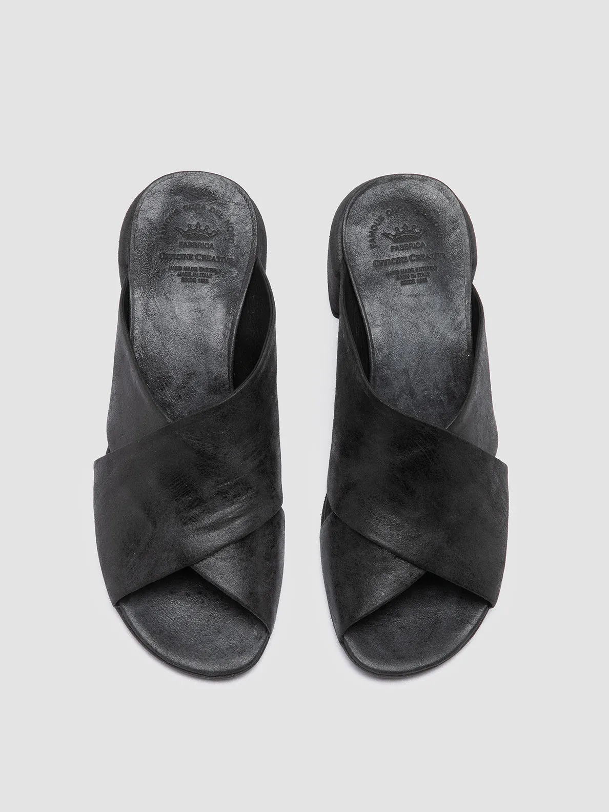 Street Mood Stage Glow HADRY 007 - Black Leather Slide Sandals
