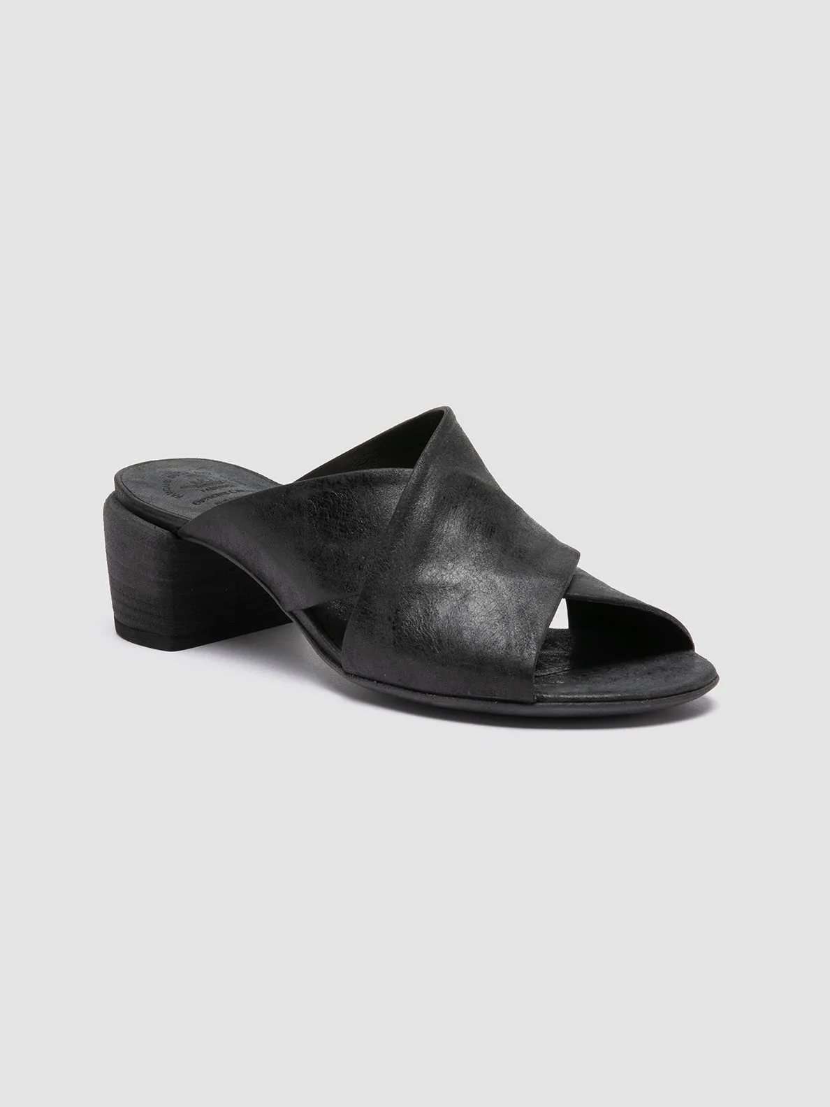 Secure fit photo shoot HADRY 007 - Black Leather Slide Sandals