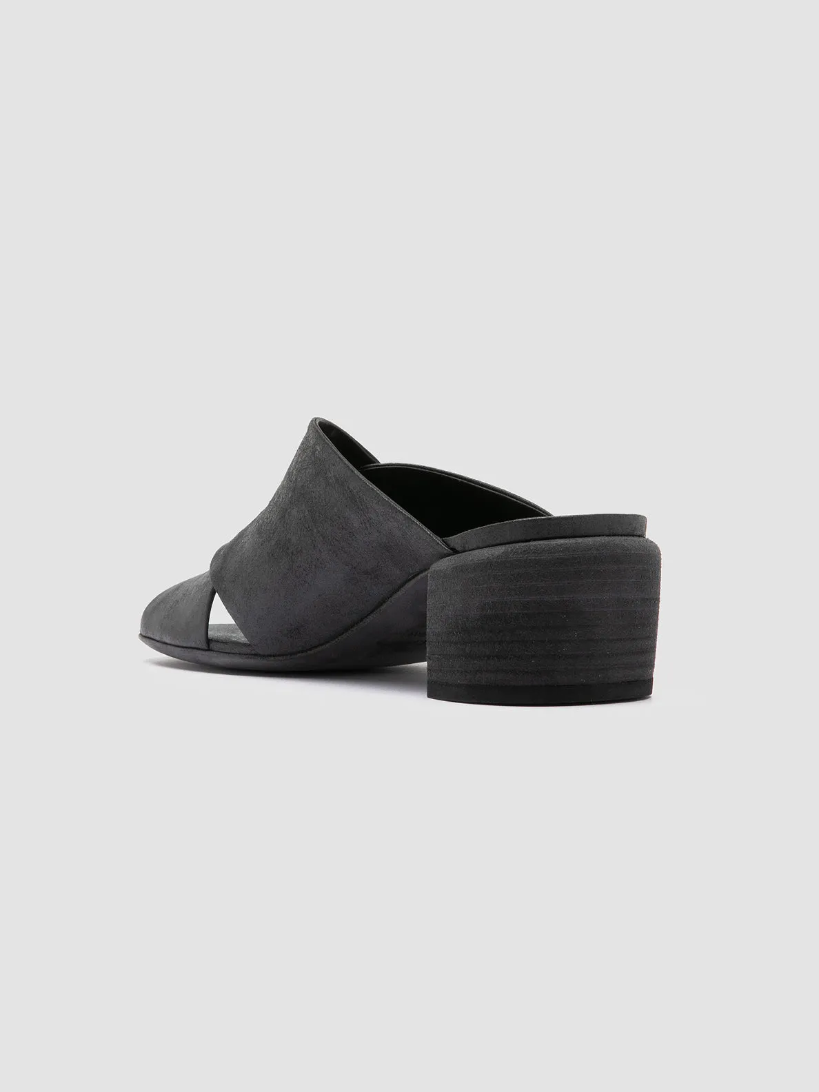 Breathable Lining HADRY 007 - Black Leather Slide Sandals