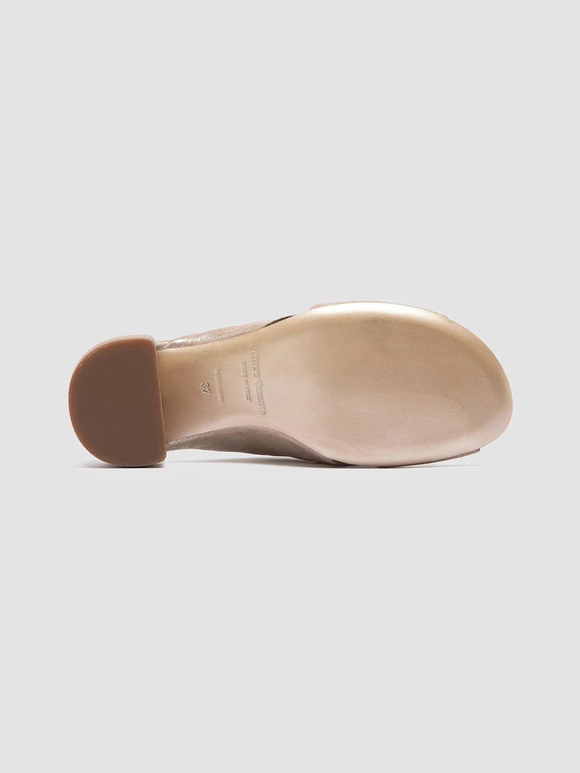 Cushioned heel Easy Flow HADRY 007 - Gold Leather Slide Sandals