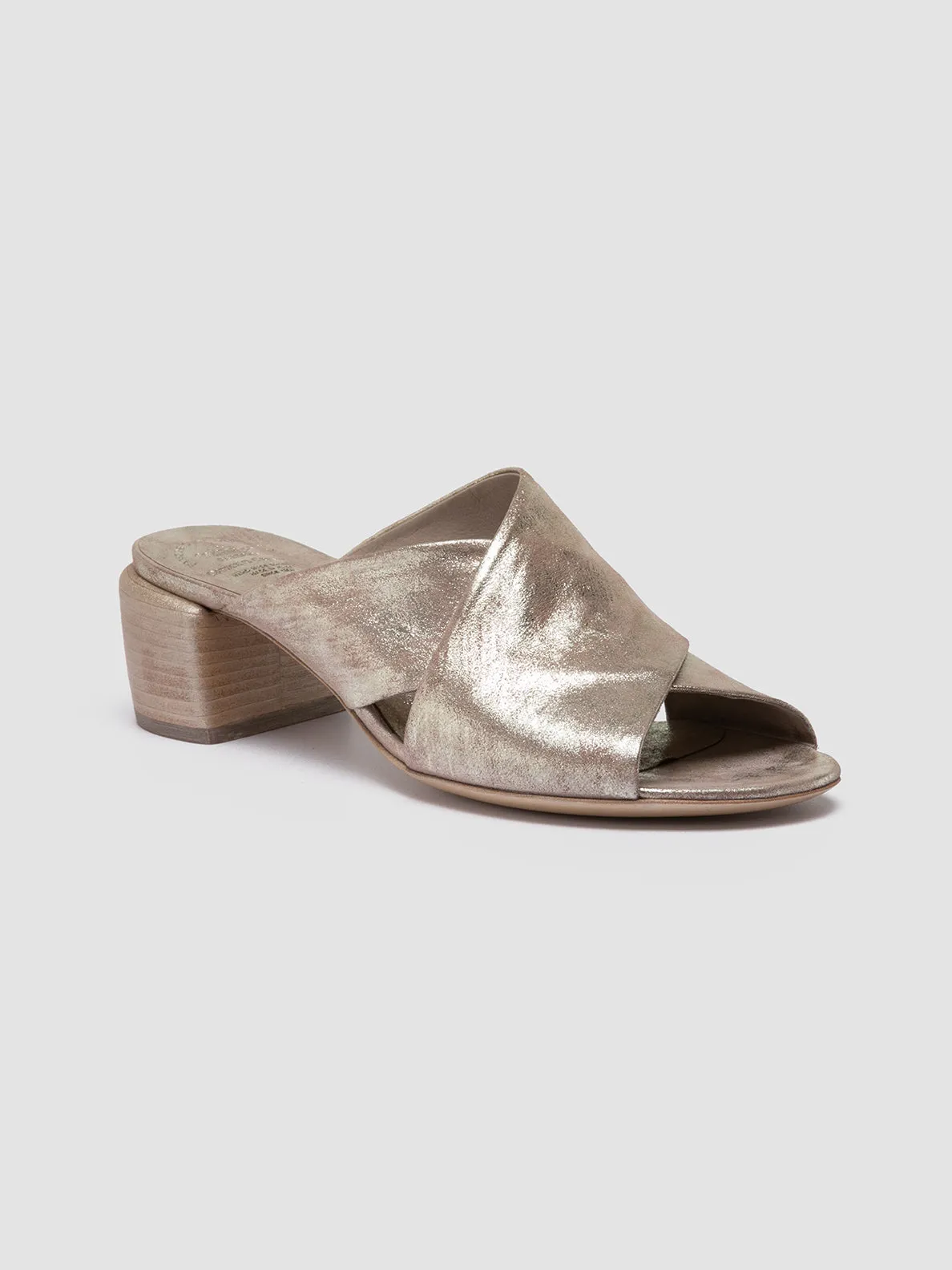 Torsion control HADRY 007 - Gold Leather Slide Sandals