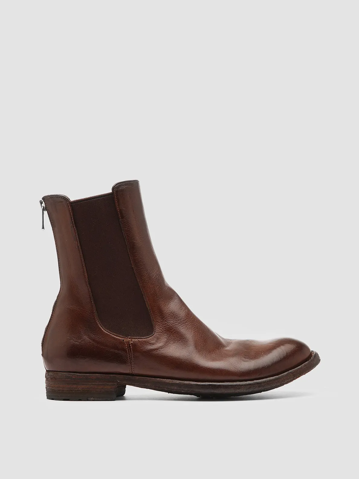 LEXIKON 073 - Brown  Leather Chelsea Boots Business Mode High Quality