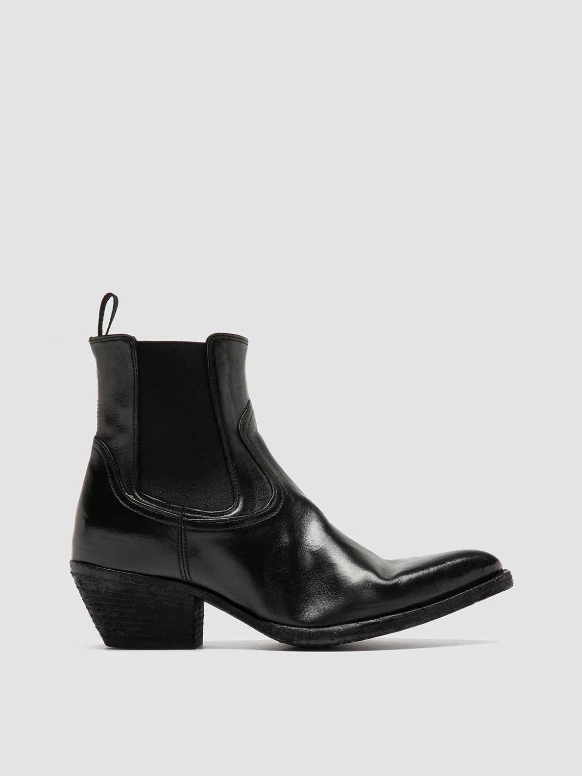 WANDA DD 102 - Black Leather Chelsea Boots Breath Fresh Skin Soft