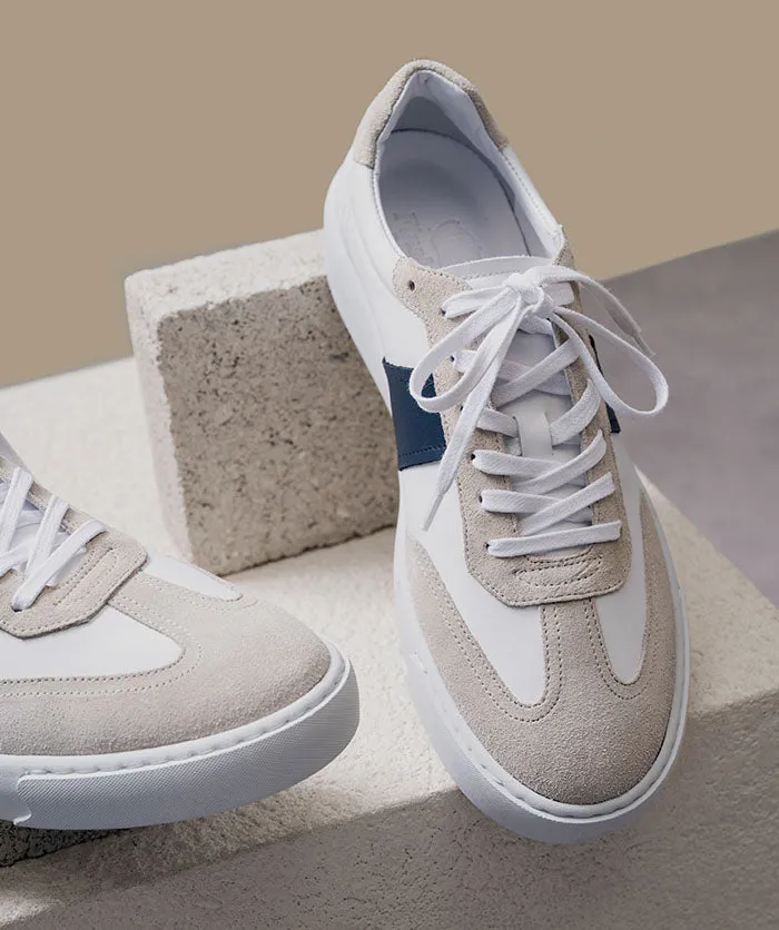 Quick Fit synthetic leather Sneakers LEO Blanc et Bleu