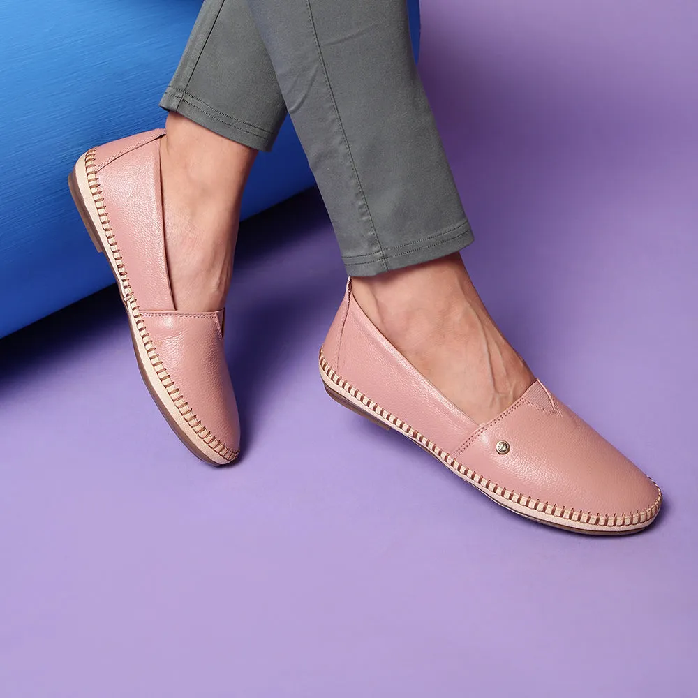 Healers Casual (Peach) Ballerina Shoes For Ladies LARRY-02 By Liberty Breathable Design