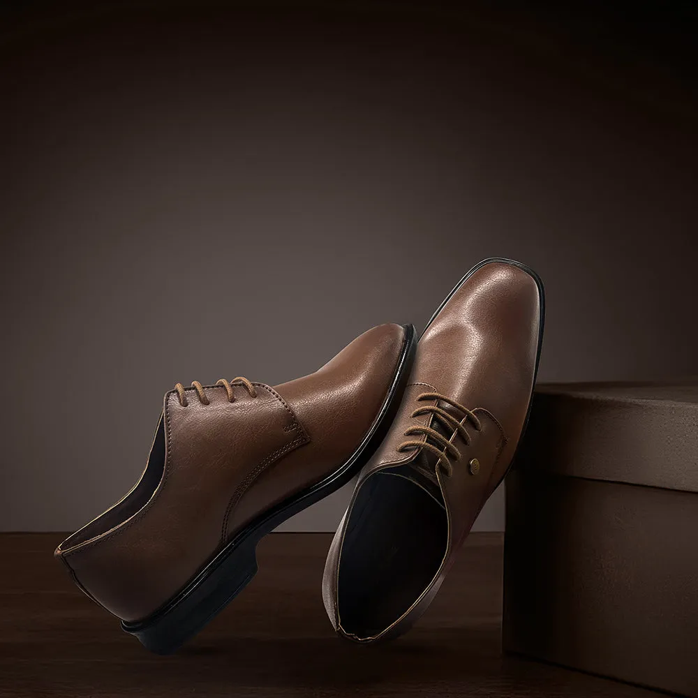 Black Finish Premium Office Fit Fortune Brown Formal Lace Up Derby Shoes For Men LUCIO-201 By Liberty
