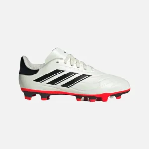 Adidas Copa Pure II Club Flexible Ground Kids Unisex Football Shoes (4-16Year) -Ivory/Core Black/Solar Red All Play Fast Reaction
