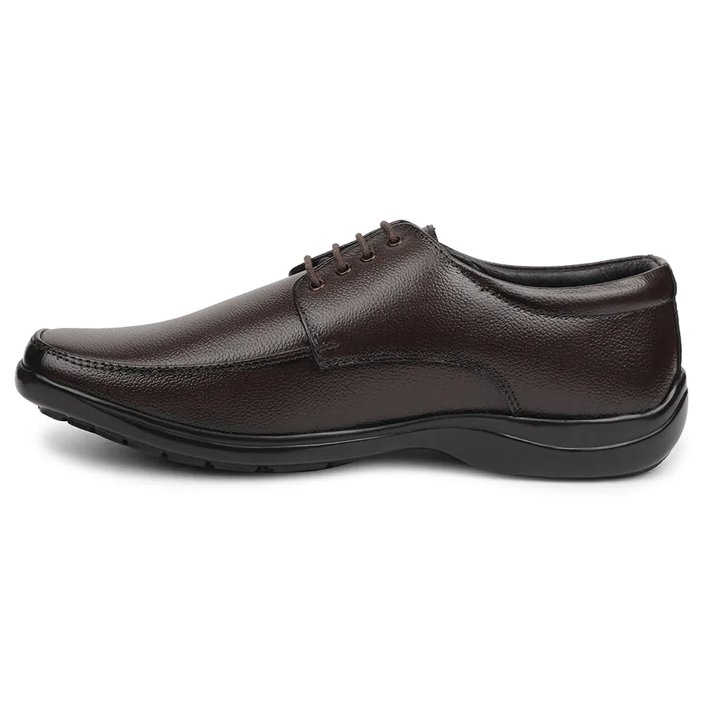 Fortune Brown Formal Lacing Derby Shoes For Men REL-1 By Liberty Subtle Elegance Breathable Comfort Fit