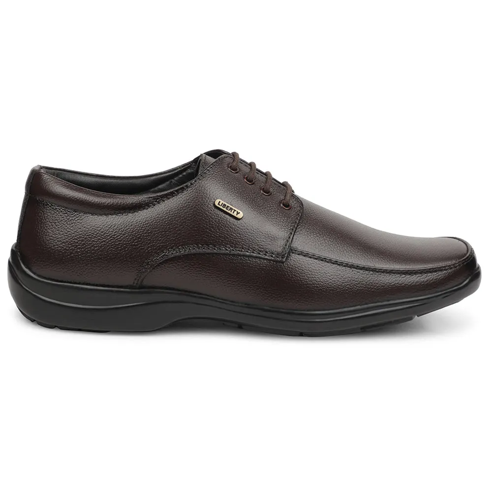 Neutral Look Fortune Brown Formal Lacing Derby Shoes For Men REL-1 By Liberty