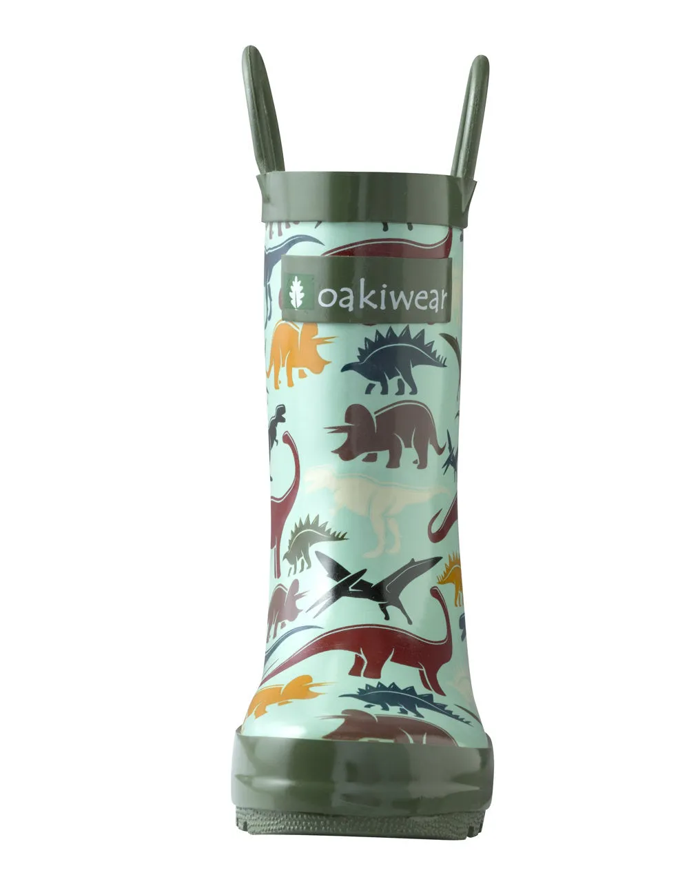 Earthy Dinosaurs Loop Handle Rubber Rain Boots All Day Walk
