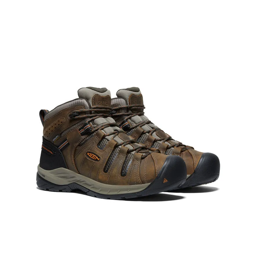 Trail Traction Outdoor Support Men's Flint II Waterproof Mid (Soft Toe)  |  Black Olive/Brindle