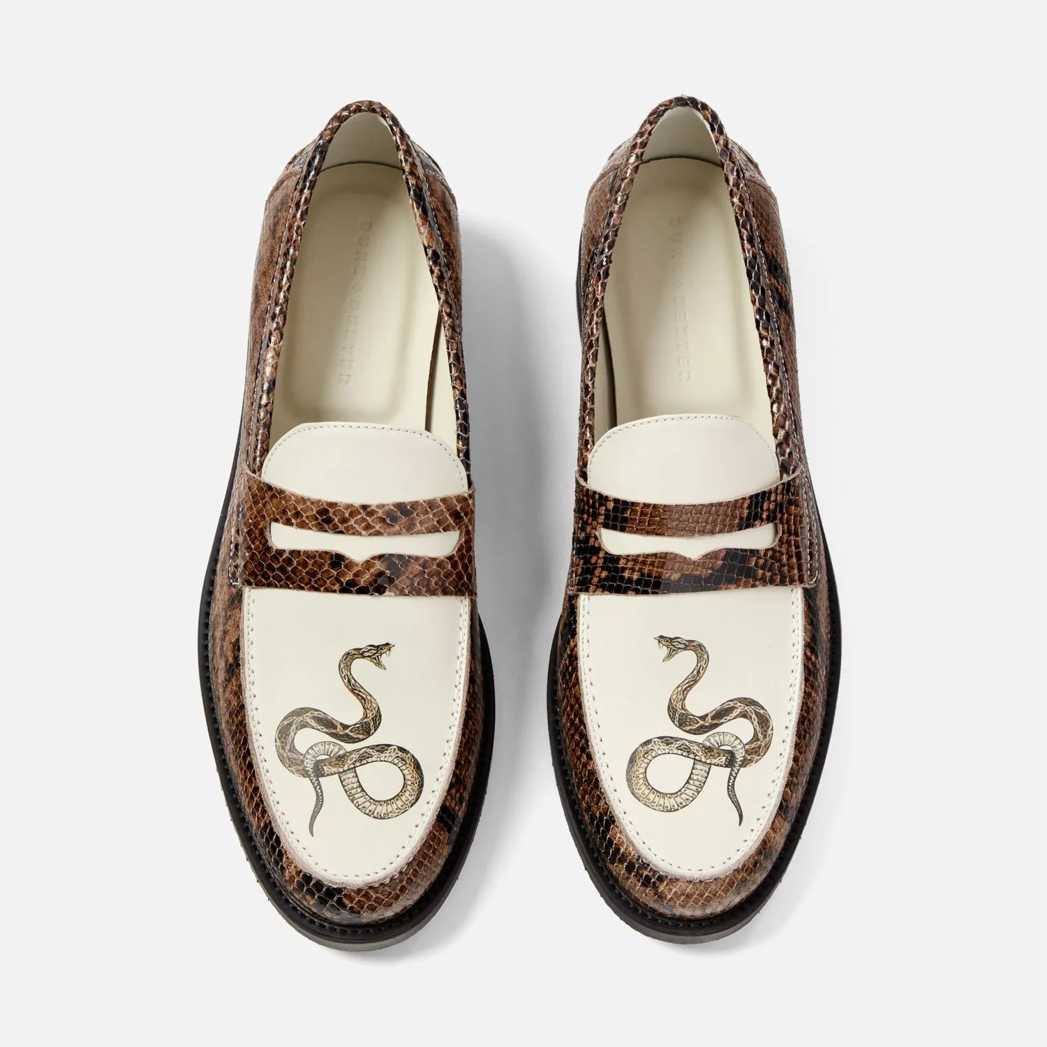 Wilde Snake   White Penny Loafer - Men's Metal Edge