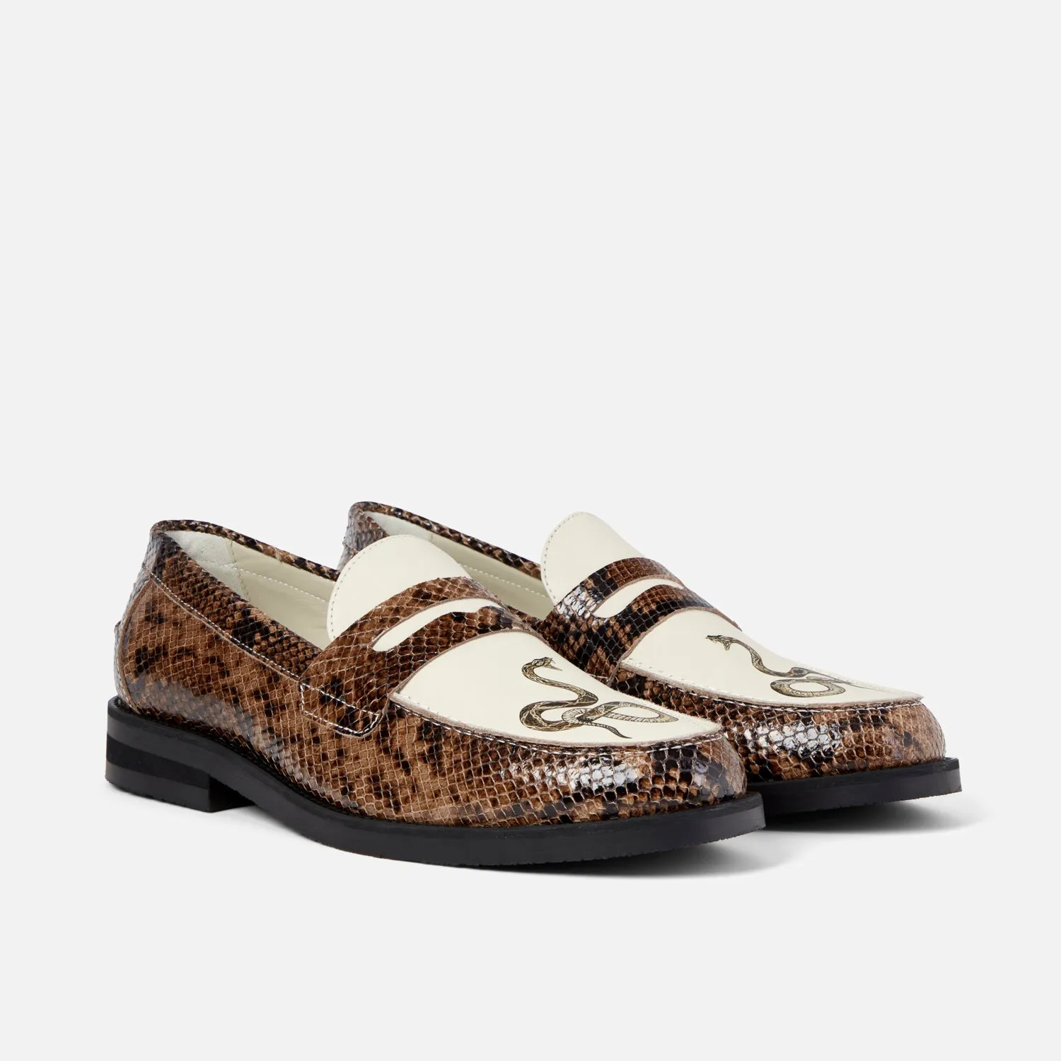 Wilde Snake   White Penny Loafer - Men's Step Ahead