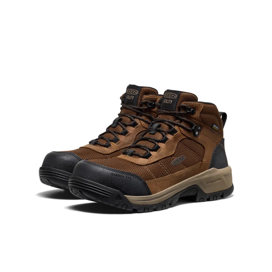 Cushioned Men's Skokie Waterproof Work Boot (Carbon Toe)  |  Dark Earth/Black