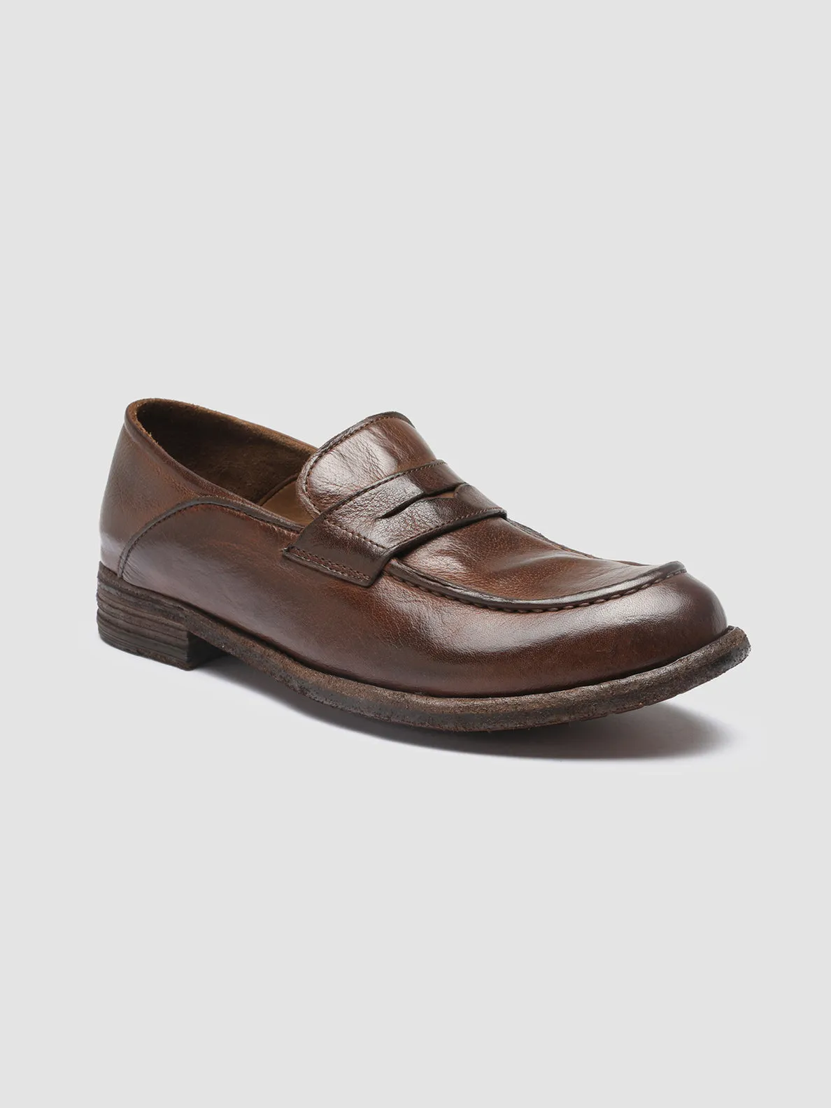 Month Strong Comfort Lining LEXIKON 140 - Brown Leather Penny Loafers
