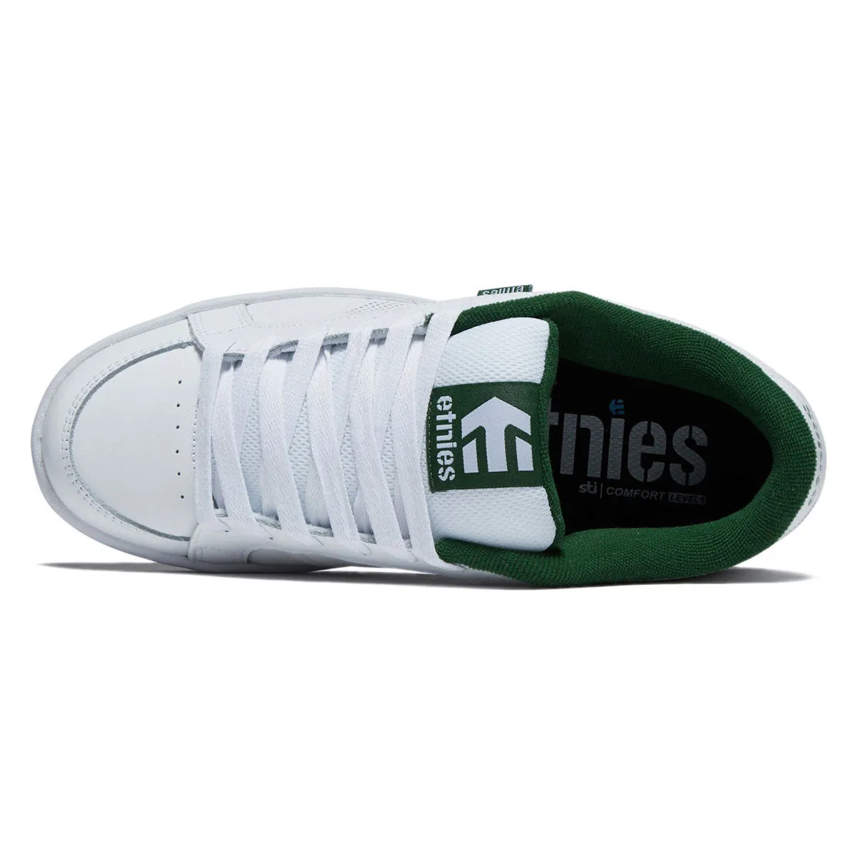 Etnies Kingpin Shoes - White/Green Streamlined Shape Fast Response