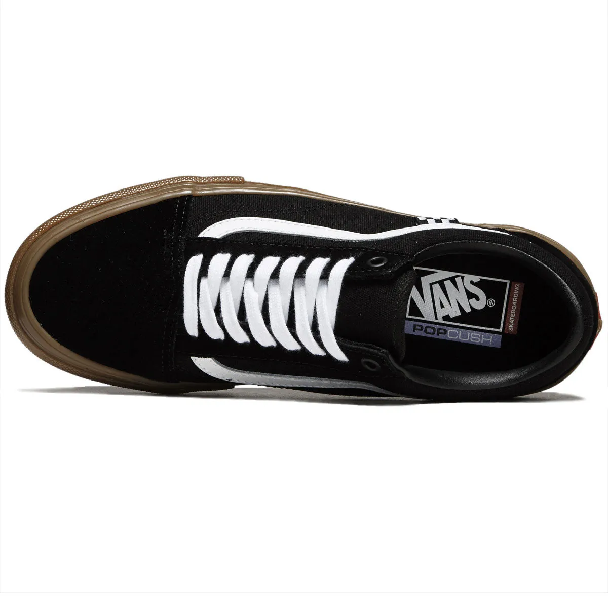 Comfort Grip Good Arch Support Vans Skate Old Skool Shoes - Black/Gum