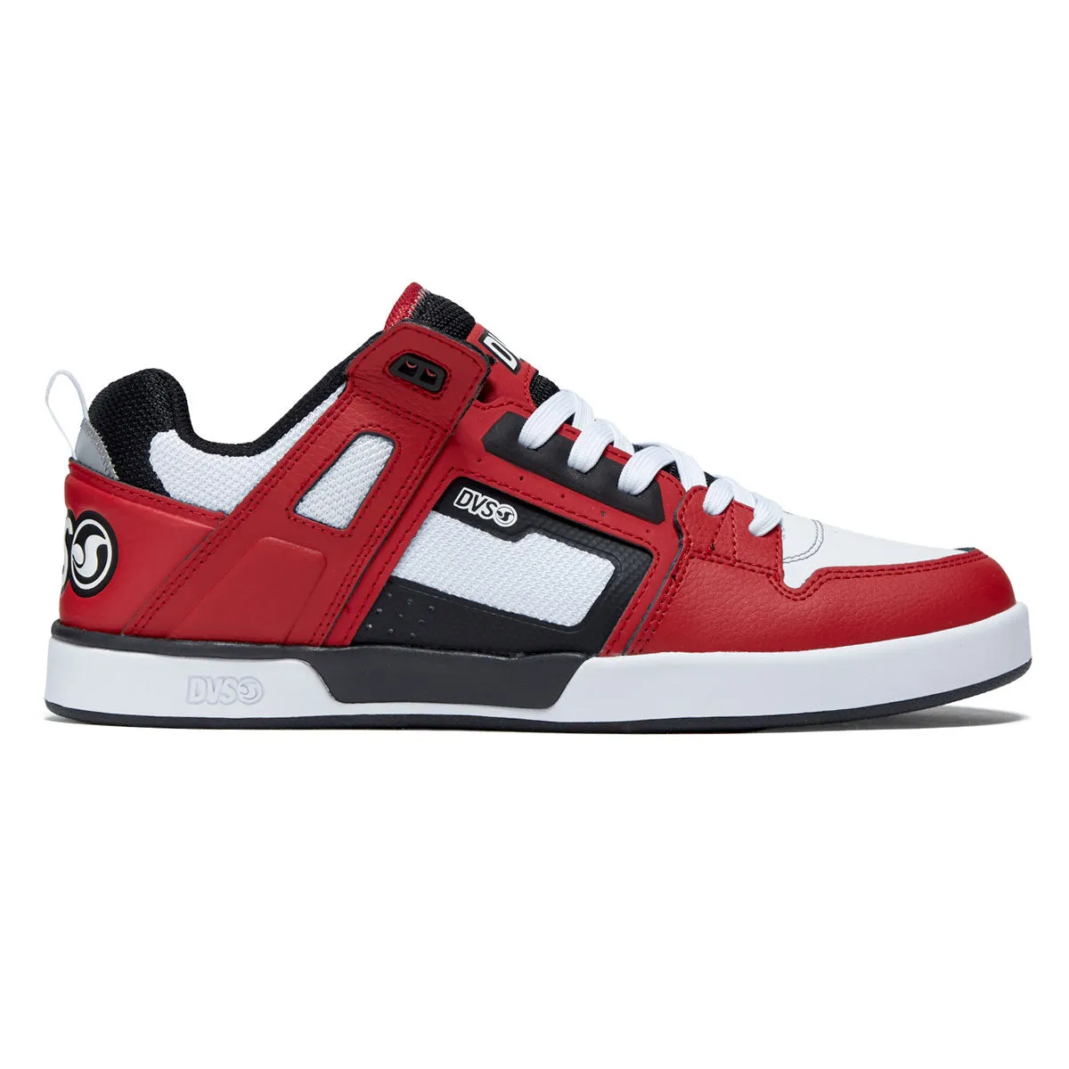 Anti Slip Design skateboard ride DVS Comanche LT Shoes - Red/Black/White Leather