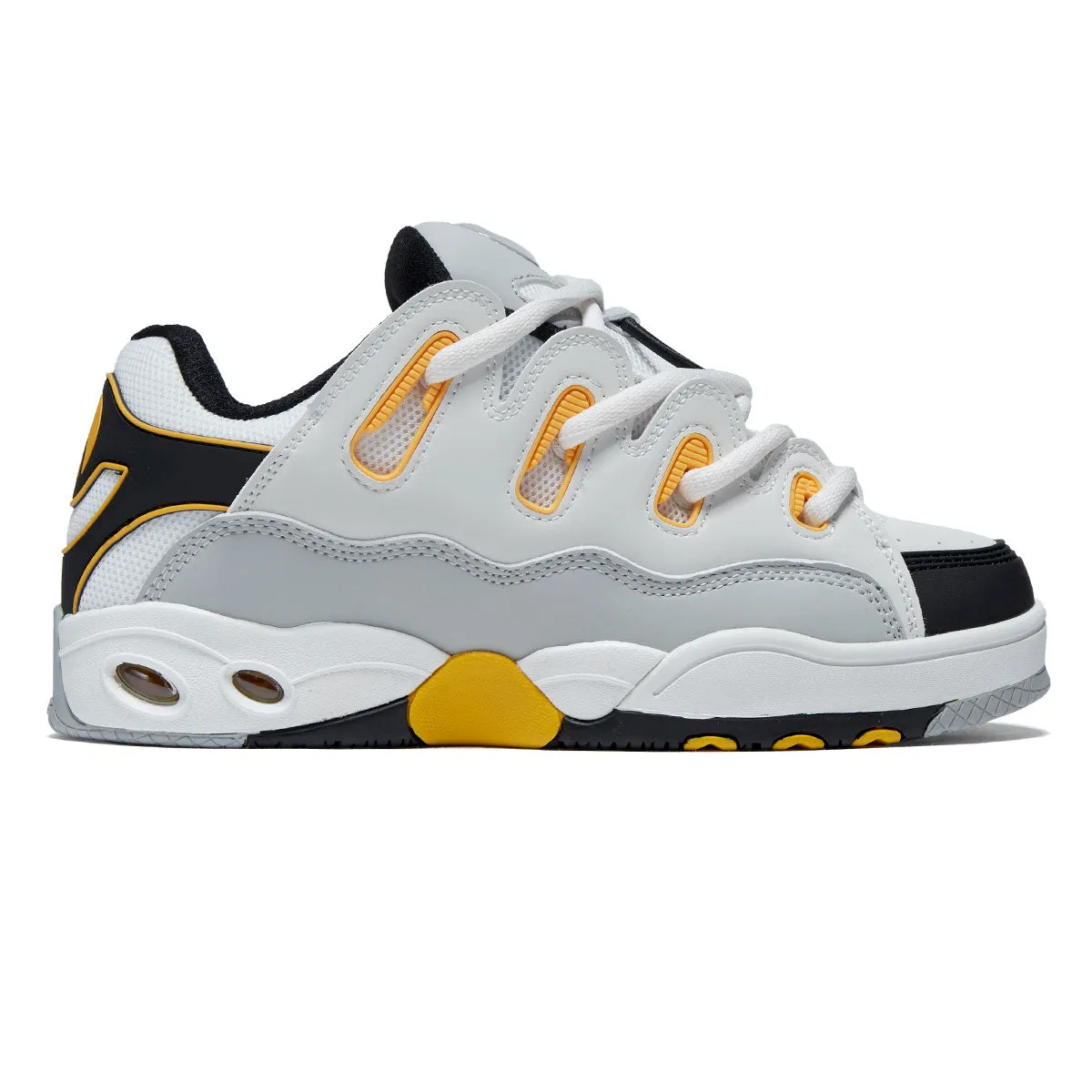 Fast Ride Fit Performance Motion Osiris D3 OG Shoes - White/Grey/Yellow