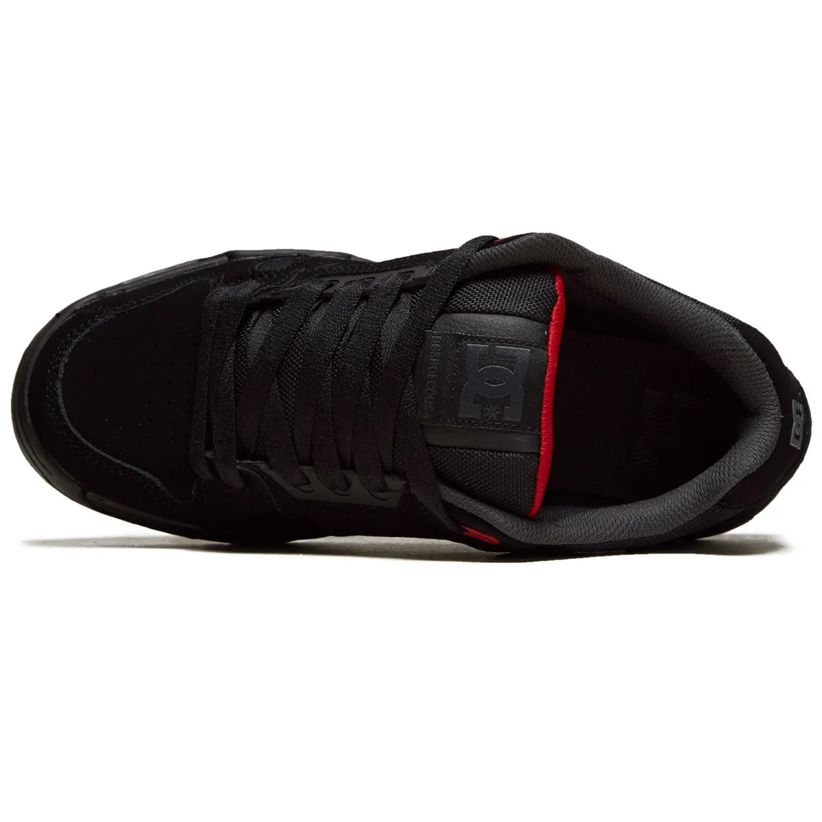 DC Stag Shoes - Black/Grey/Red Everyday Fit Skate Gear Ride