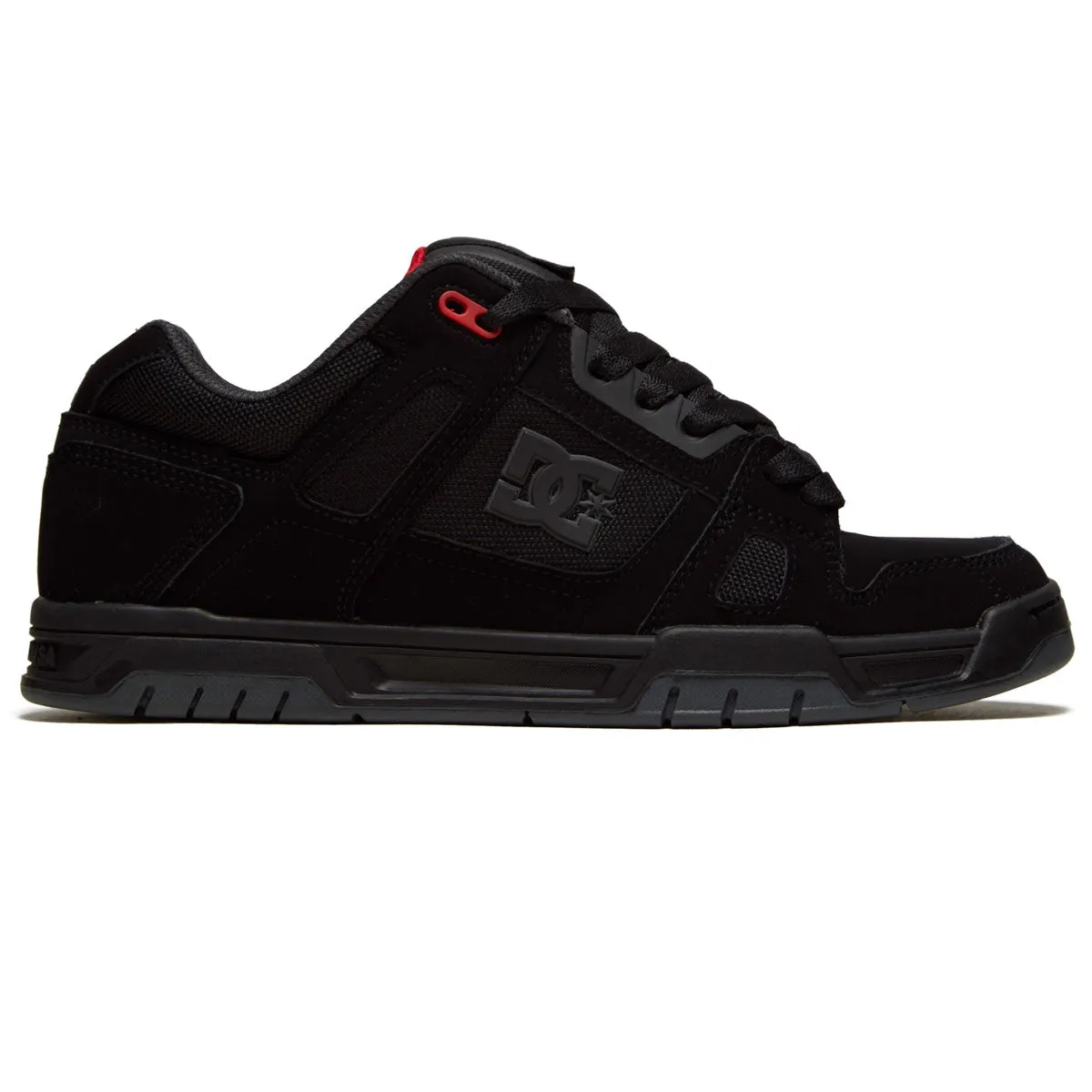 DC Stag Shoes - Black/Grey/Red Urban Flex Soft Footbed